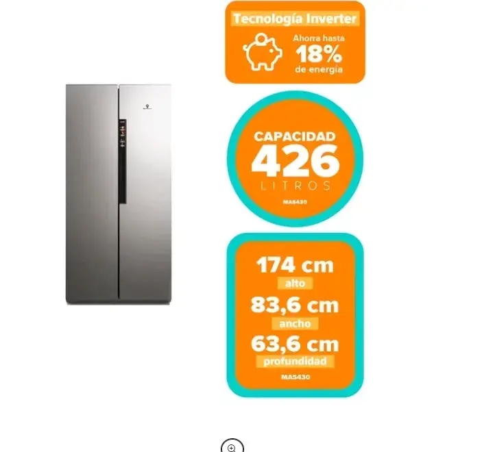 Refrigerador Side by Side Madensa Inoxidable - 5