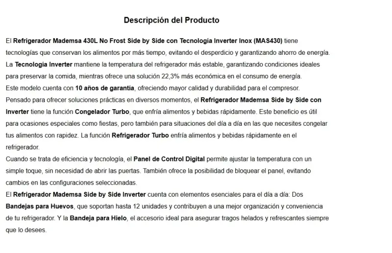 Refrigerador Side by Side Madensa Inoxidable - 6
