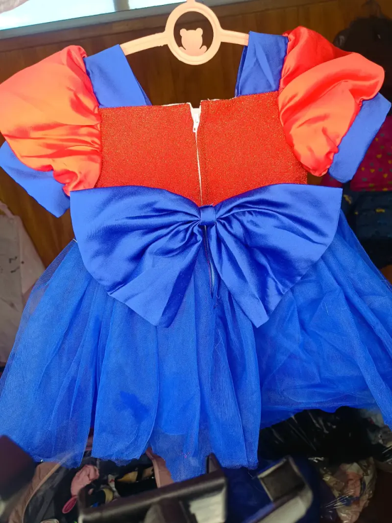 Disfraz de niña estilo Spider-Man azul y rojo - 2