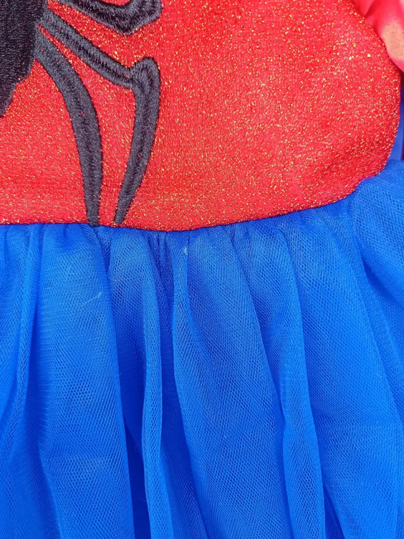 Disfraz de niña estilo Spider-Man azul y rojo - 4