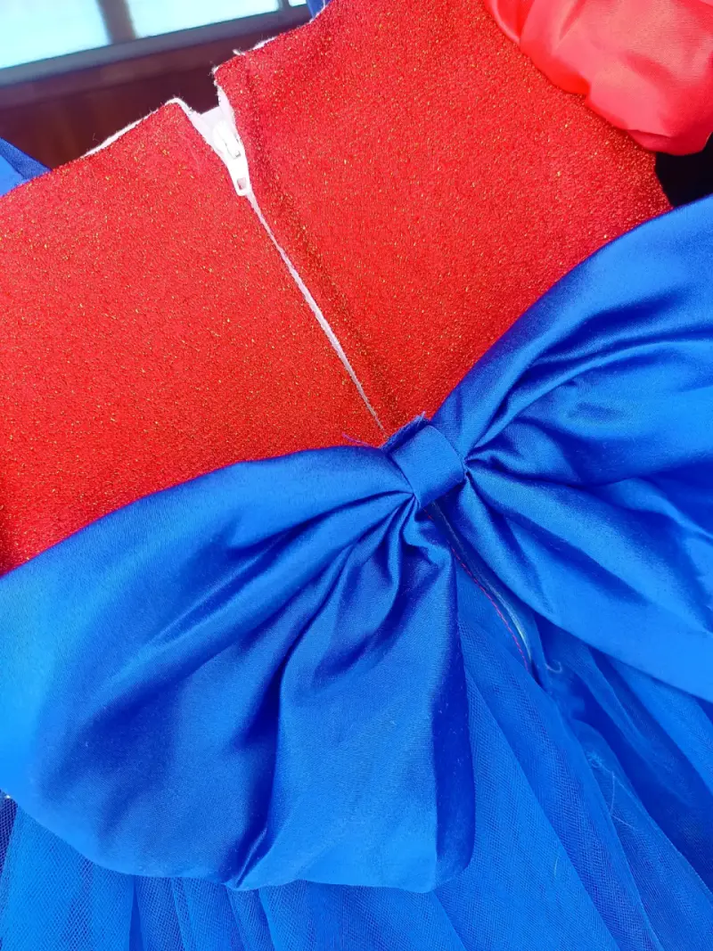Disfraz de niña estilo Spider-Man azul y rojo - 5
