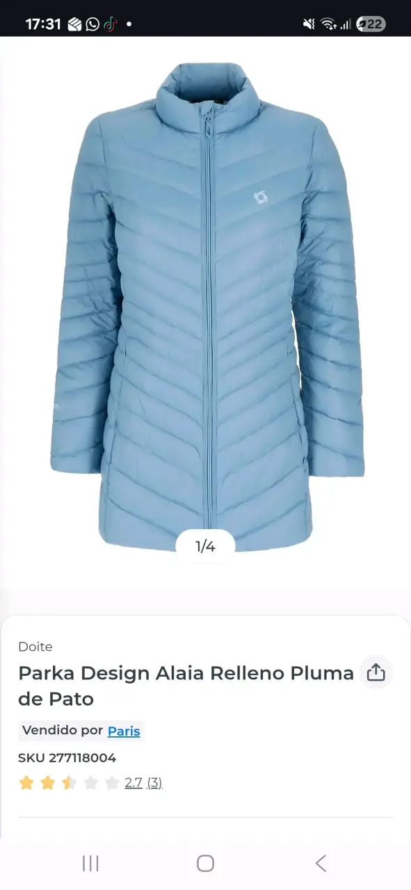 Parka Doite para mujer con relleno de pluma - 3