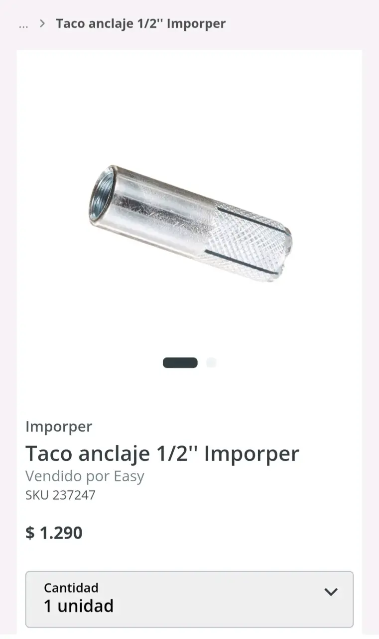 Taco de anclaje 1/2'' Importerper - 4