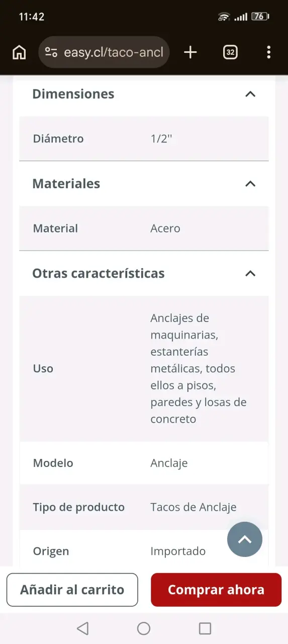 Taco de anclaje 1/2'' Importerper - 5