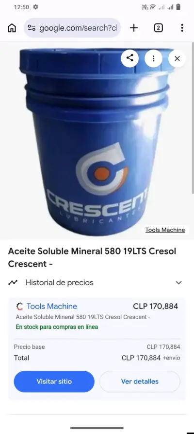 Aceite Soluble Mineral 580 19L Crescent - miniatura 1