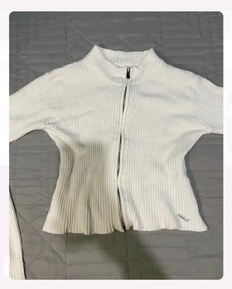 Chaqueta de punto blanca con cierre - 2