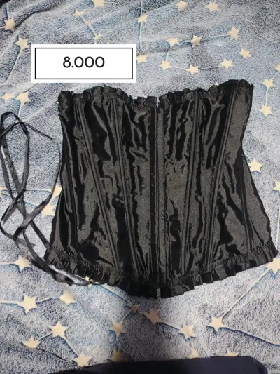 Corset negro elegante con cintas ajustables - miniatura 1