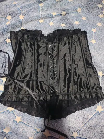 Corset negro elegante con cintas ajustables - miniatura 2