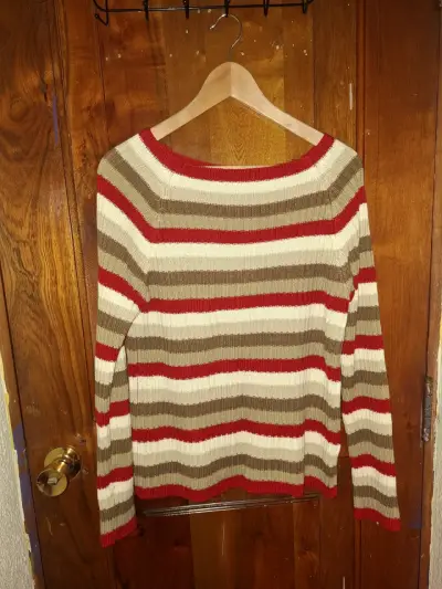 Suéter a rayas rojo y beige Casual Wear - miniatura 1