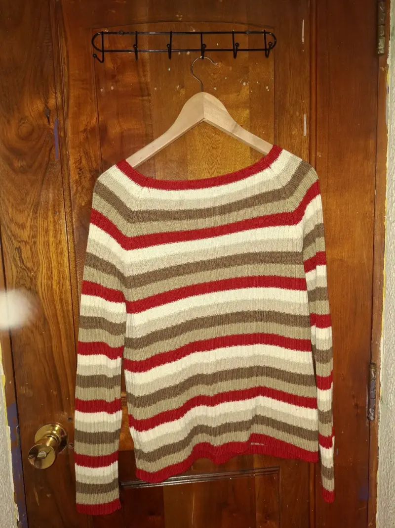 Suéter a rayas rojo y beige Casual Wear - 2