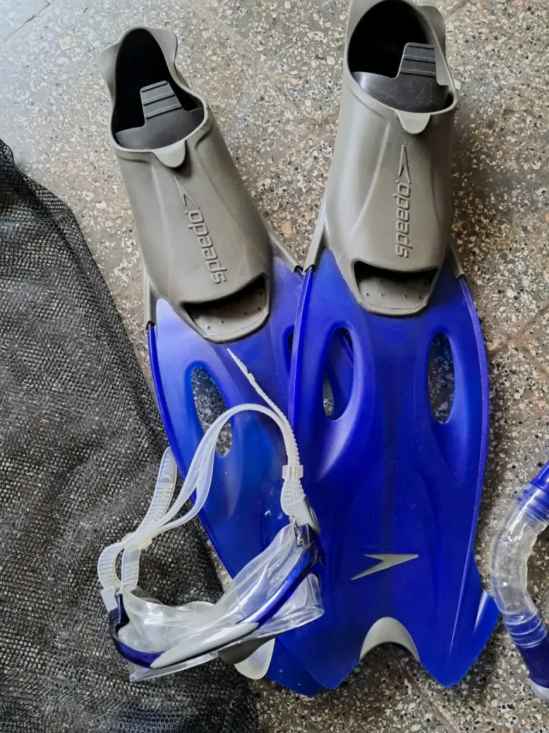 Equipo de snorkel Speedo azul con aletas y máscara - 2