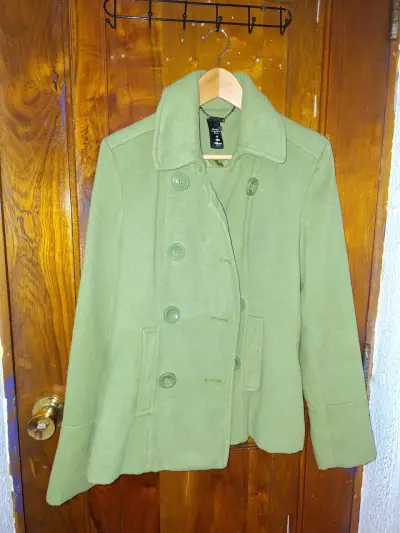 Abrigo verde de lana para mujer talla 16 - miniatura 1
