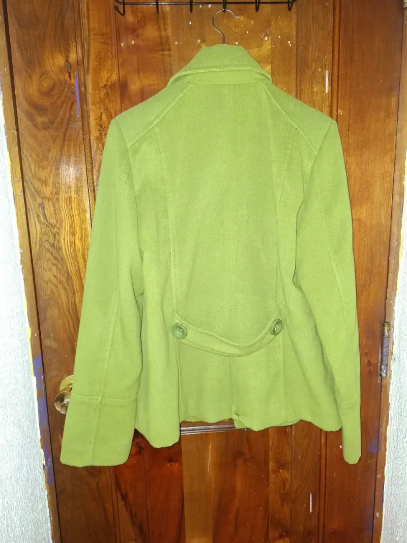 Abrigo verde de lana para mujer talla 16 - 2