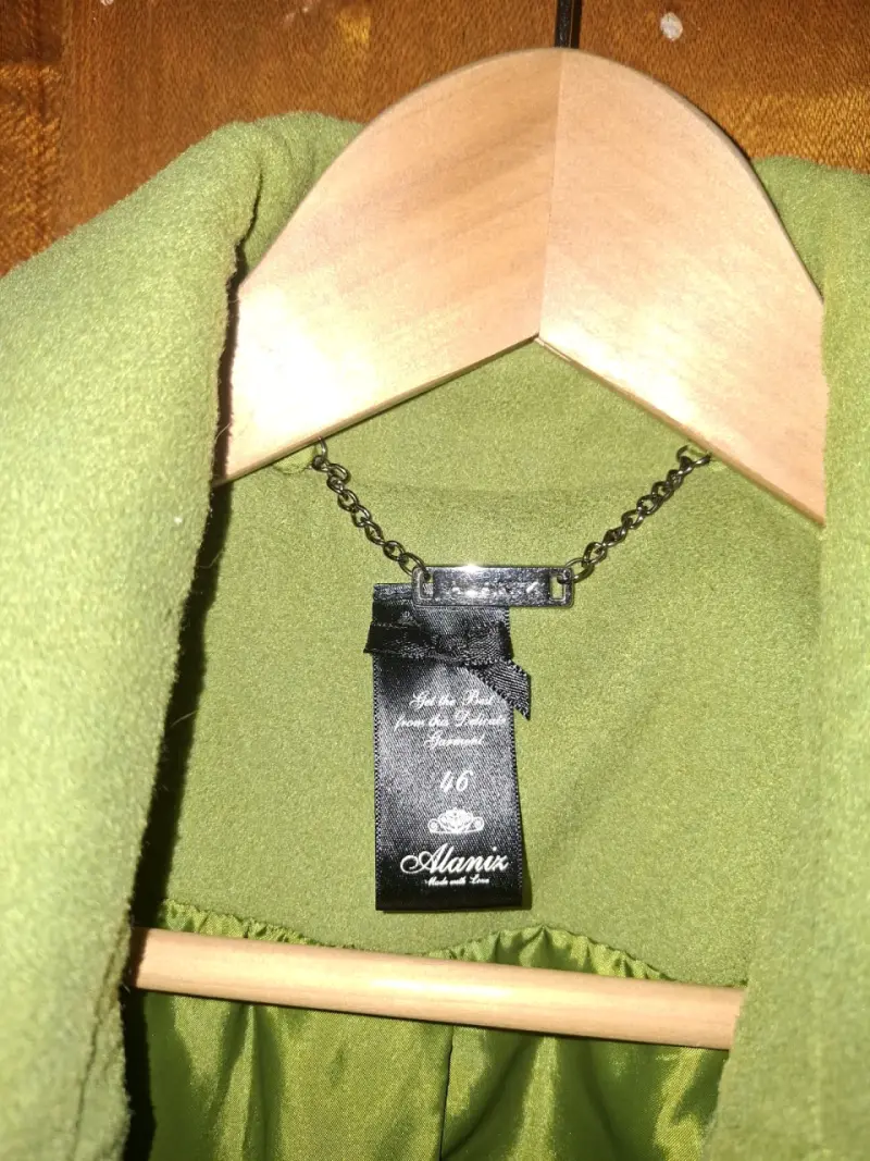 Abrigo verde de lana para mujer talla 16 - 3