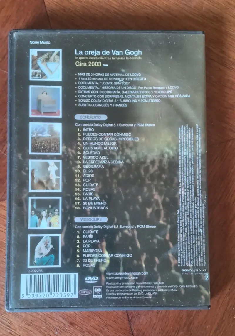 DVD La Oreja de Van Gogh Gira 2003 - 3