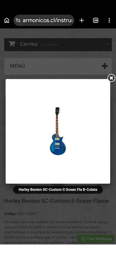 Guitarra Eléctrica Harley Benton SC-Custom II Ocean Flame - miniatura 2