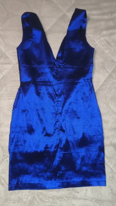 Vestido azul eléctrico ajustado para fiesta - miniatura 2