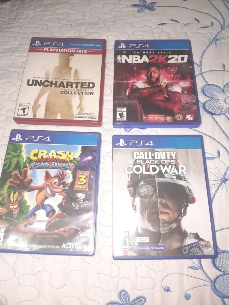 Uncharted, NBA 2K20, COD, Crash bandicoot