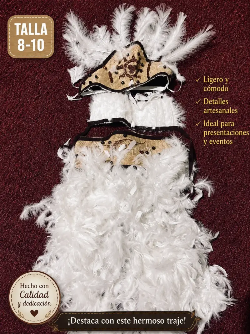 Disfraz de plumas blanco para presentaciones - 1