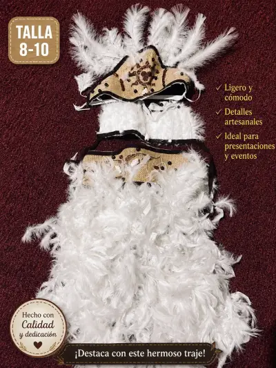 Disfraz de plumas blanco para presentaciones - miniatura 1