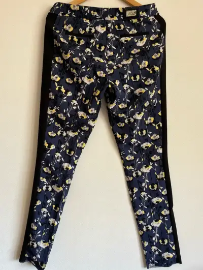 Pantalones florales azul con cierre - miniatura 2