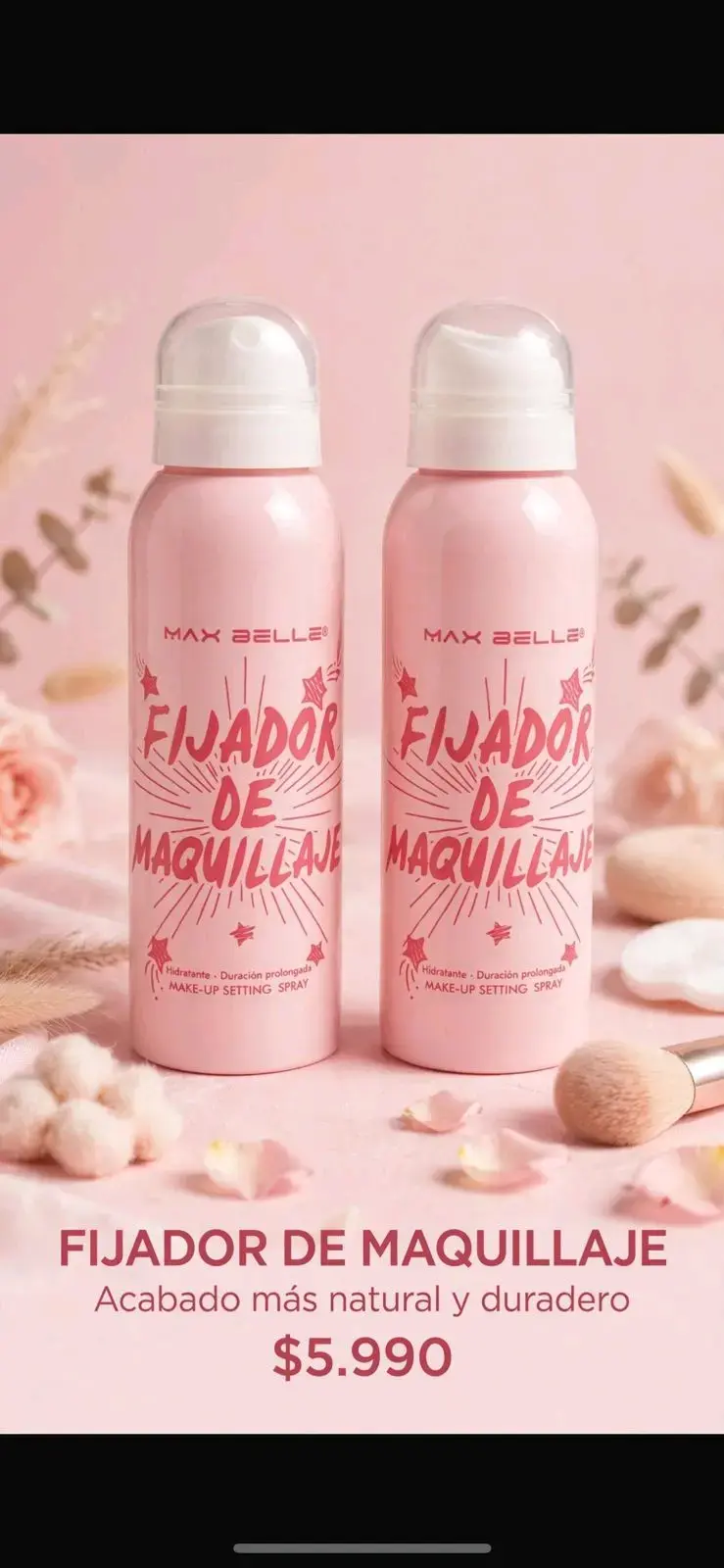 Fijador de Maquillaje Max Belle Hidratante - 1
