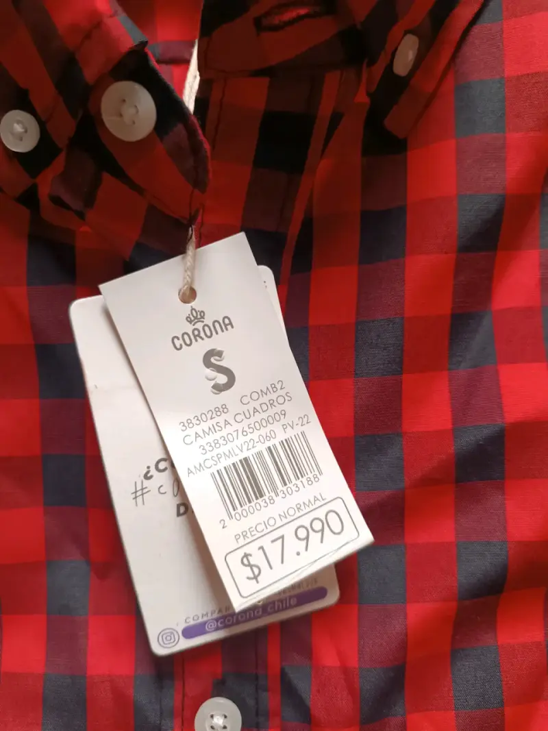Camisa a cuadros roja y negra marca Corona talla S - 1