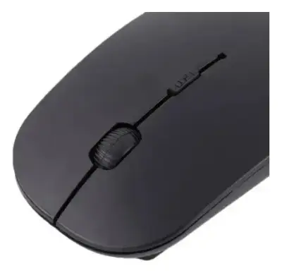 Mouse inalámbrico negro con DPI ajustable - miniatura 1