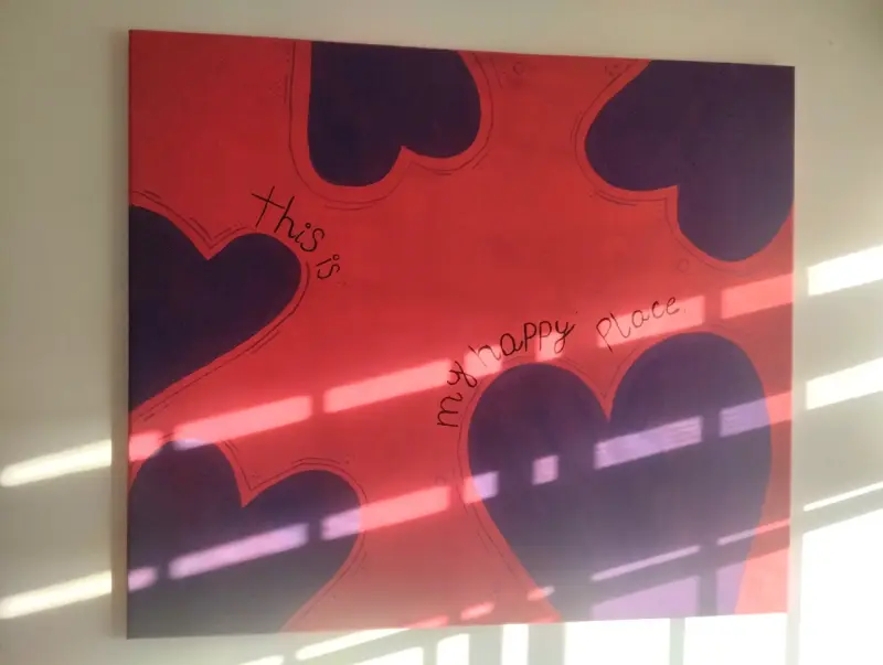 Cuadro decorativo con corazones y frase - 3