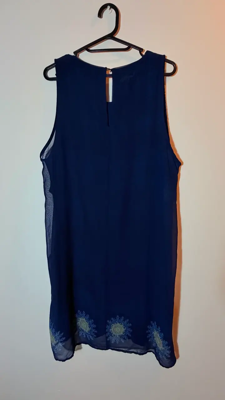 Vestido Desigual azul con diseño floral - 2