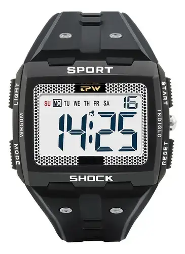 Reloj Deportivo Digital Negro Resistente al Agua - miniatura 1
