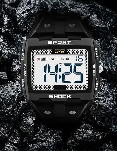 Reloj Deportivo Digital Negro Resistente al Agua - 2
