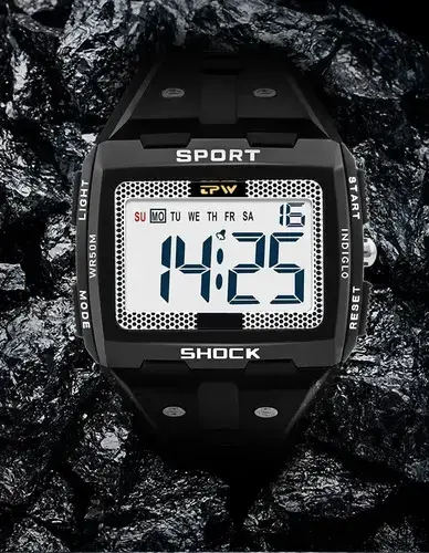 Reloj Deportivo Digital Negro Resistente al Agua - miniatura 2