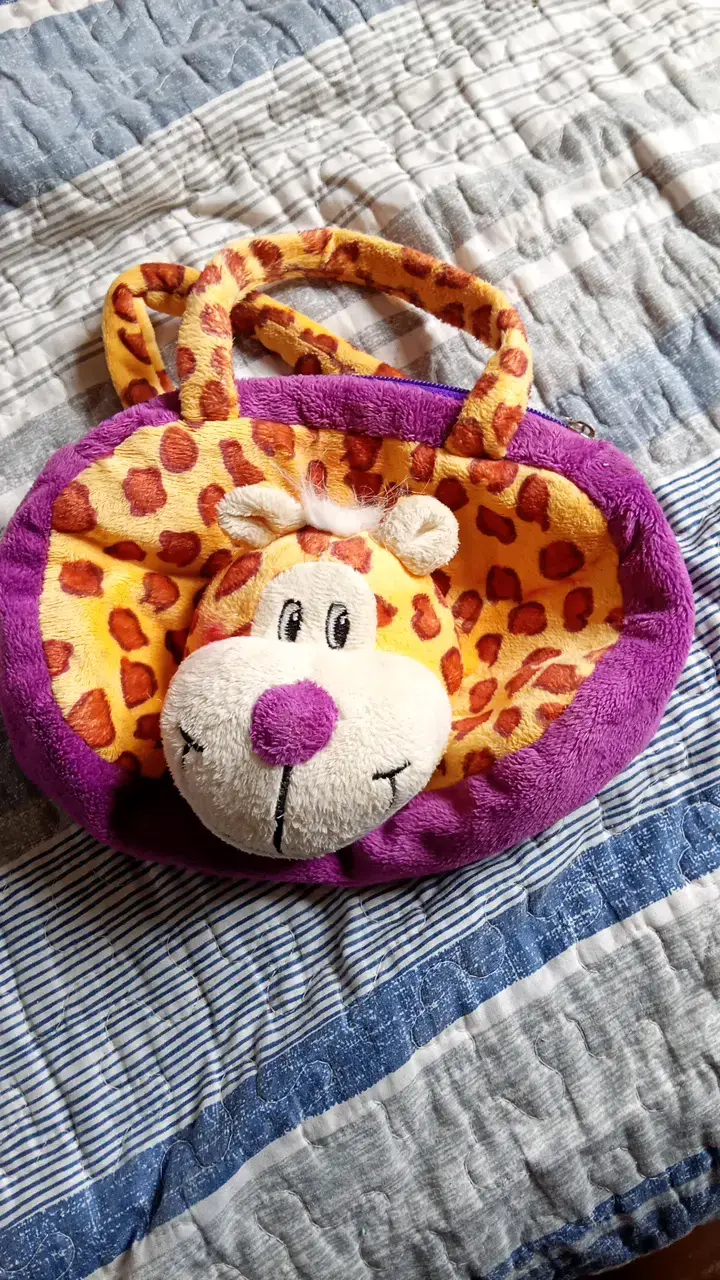 Bolso infantil de peluche con diseño de leopardo - 1