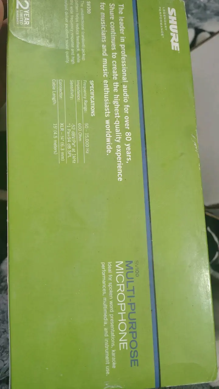 Micrófono Shure SV100 con cable XLR | Sin usar - 4