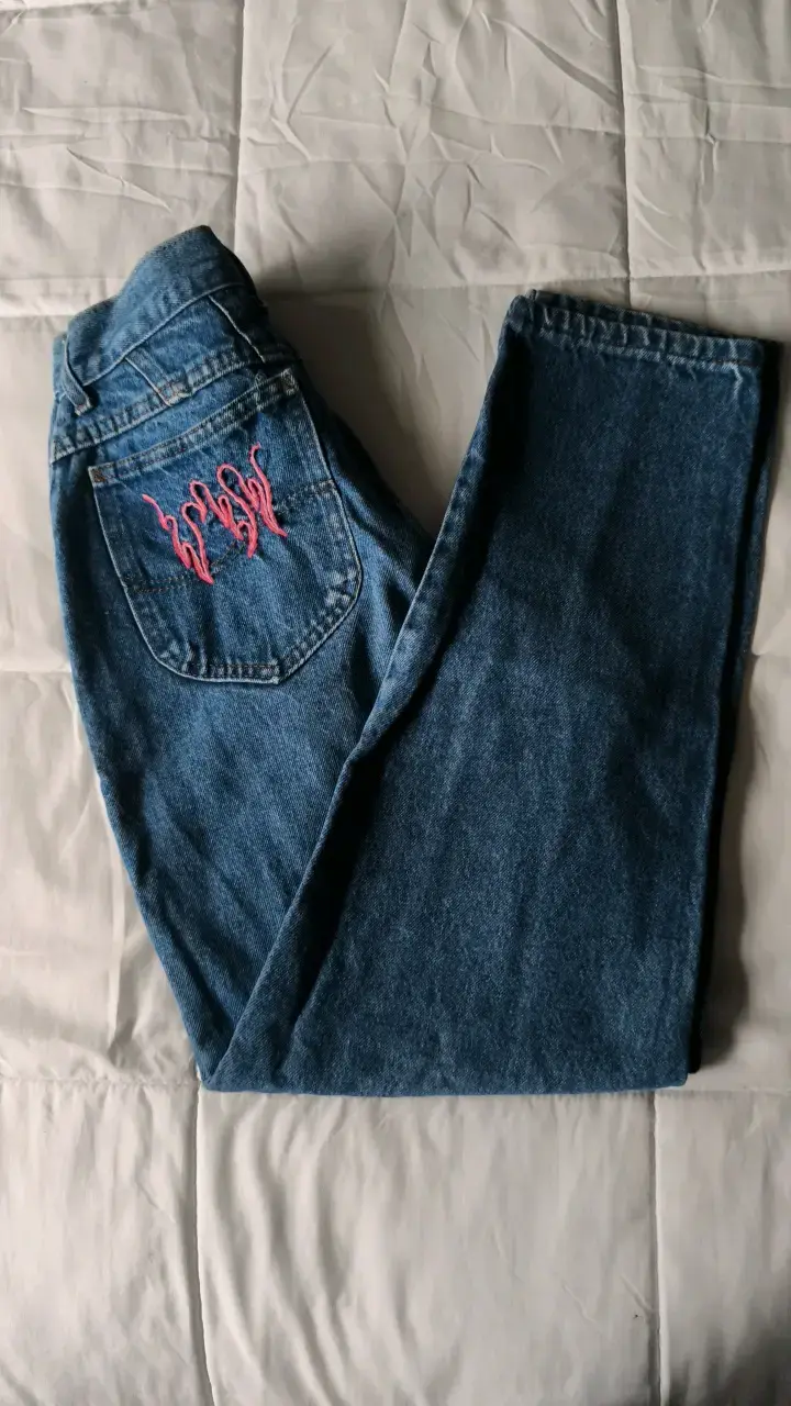 Jeans Lee con bordado rosa para mujer - 1