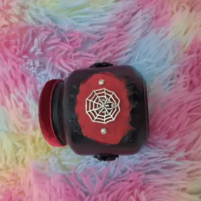 Porta lápices  con diseño de telaraña y araña - miniatura 1