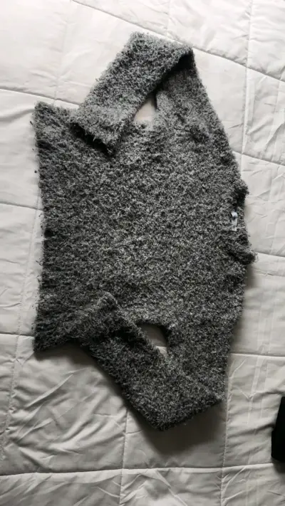 Suéter de lana gris MNG para mujer - miniatura 2