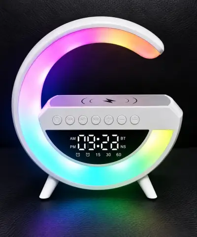 Reloj despertador LED con altavoz inalámbrico y cargador - miniatura 2