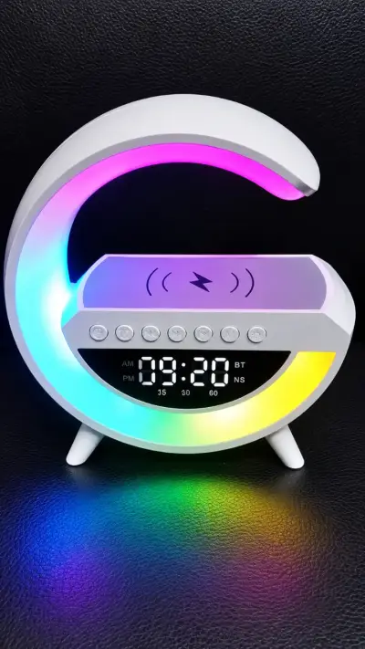 Reloj despertador LED con altavoz inalámbrico y cargador - miniatura 4