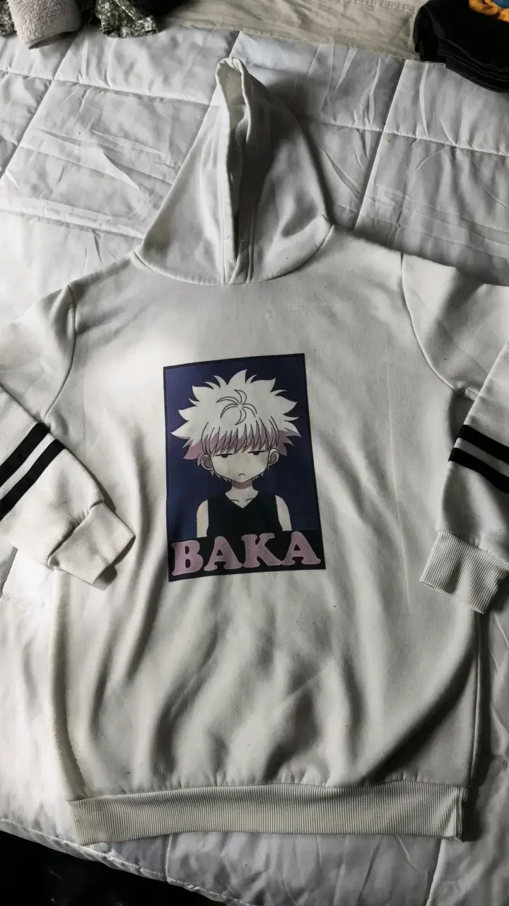 Polerón con capucha anime blanco killua hxh - 1