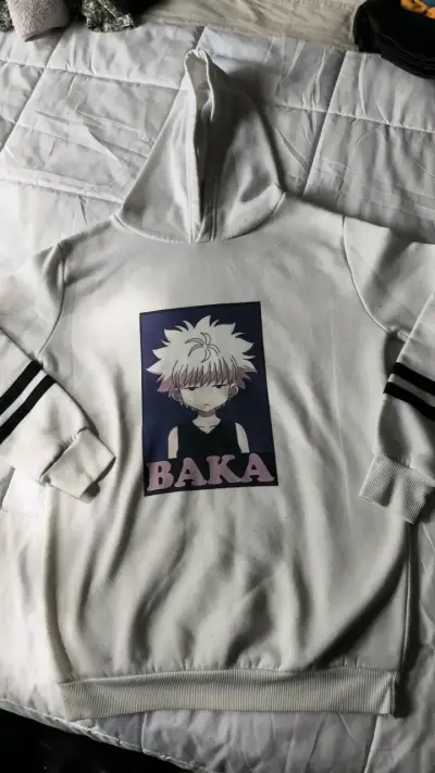 Polerón con capucha anime blanco killua hxh - miniatura 1