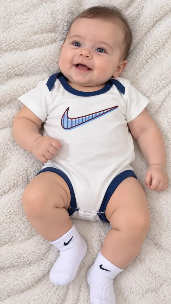 Body de bebé Nike blanco con azul