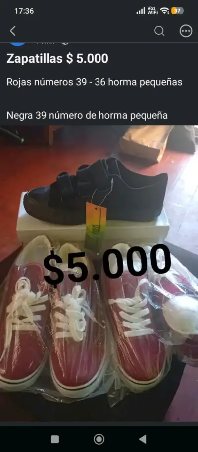 Zapatillas negras y rojas para mujer - miniatura 1
