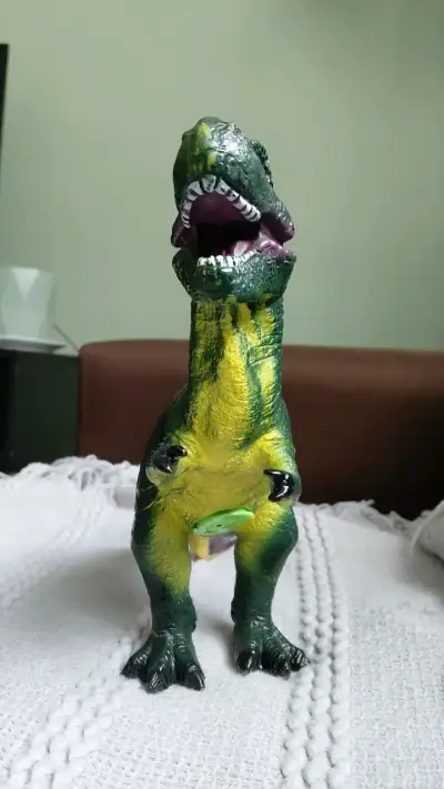 Figura de dinosaurio T-Rex de juguete verde - miniatura 3