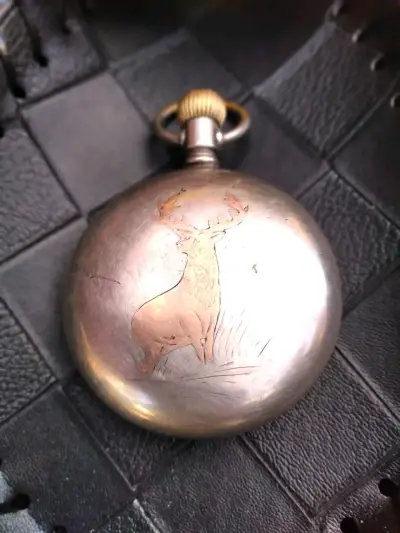 Reloj de bolsillo vintage American Waltham - miniatura 2