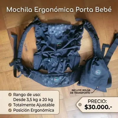 Mochila Ergonómica Porta Bebé Ajustable - miniatura 1