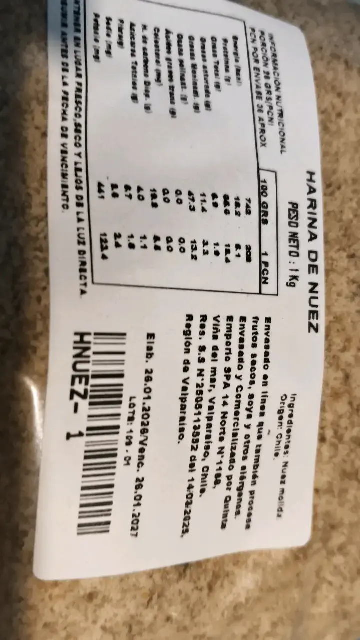 Harina de nuez 1 kg chilena - 2
