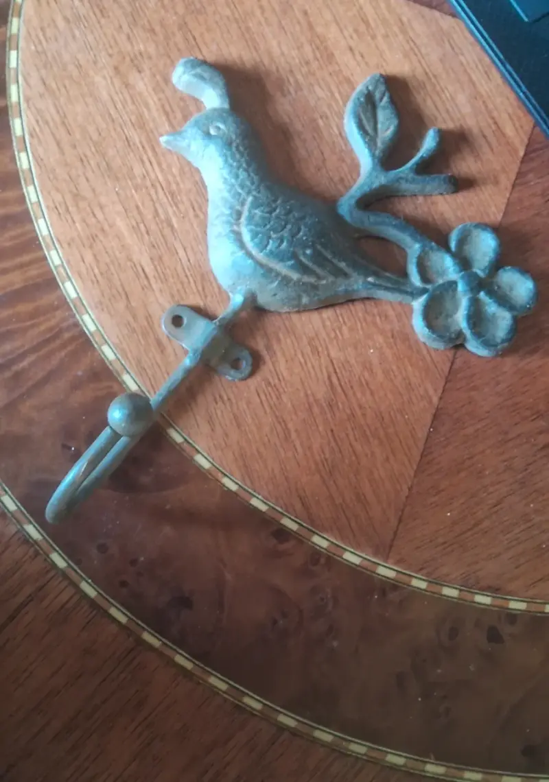 Perchero de pared de hierro con diseño de pájaro - 2
