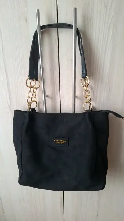 Bolso negro Marco Polo con detalles dorados - miniatura 1